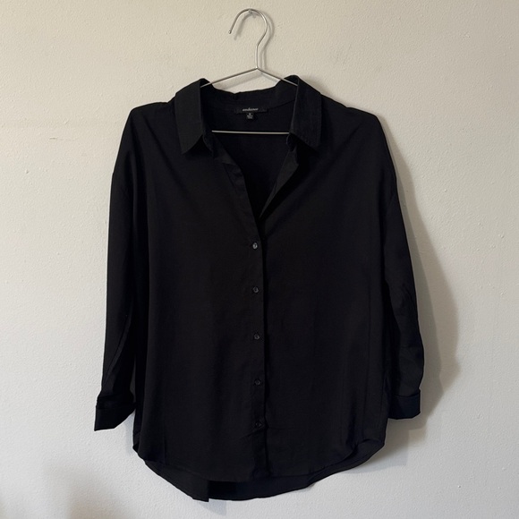 Ambiance Black Button-Down Shirt - Picture 1 of 5